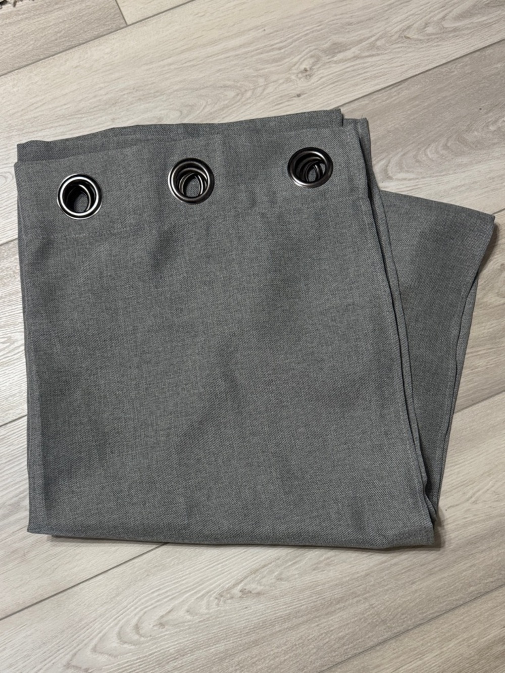 2 Gray Grommet Curtain Panels